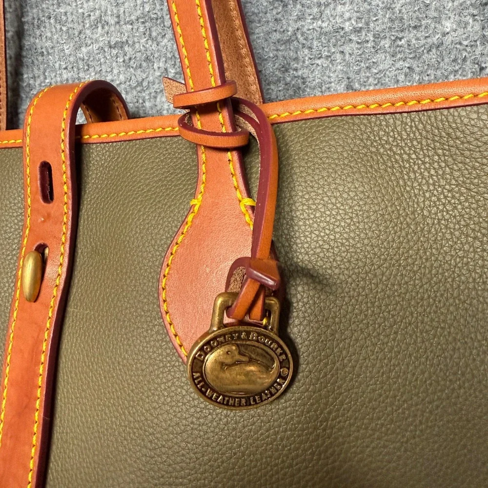 Dooney & Bourke Large Tote Bag Olive Green All Weather Leather 3.0 Top Handle